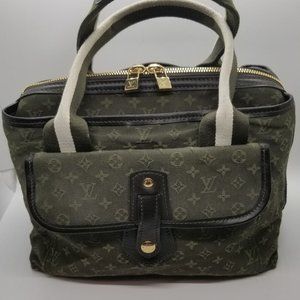 Louis Vuitton Sac Mary Kate Green Mini Lin Excellent Condition